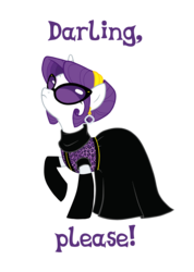 Size: 4961x6959 | Tagged: safe, artist:queencold, rarity, pony, unicorn, g4, absurd resolution, alternate hairstyle, black dress, clothes, darling, diva, dress, fancy, female, glasses, mare, simple background, solo, sunglasses, transparent background