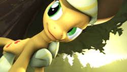 Size: 3840x2160 | Tagged: safe, artist:jarrodfengmlp, applejack, g4, 3d, bucking, female, high res, perspective, smiling, solo, source filmmaker