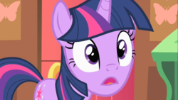 Size: 1366x768 | Tagged: safe, screencap, twilight sparkle, pony, unicorn, a bird in the hoof, g4, faic, female, mare, solo, uncanny valley, unicorn twilight, why the long face