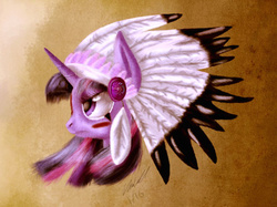 Size: 1280x958 | Tagged: safe, artist:mcmeg29, twilight sparkle, g4, female, headdress, solo, tribal