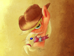 Size: 1280x977 | Tagged: safe, artist:mcmeg29, applejack, g4, bandana, female, sheriff, sheriffjack, solo