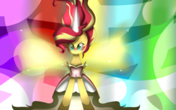 Size: 1600x1000 | Tagged: safe, artist:appleluna28, sunset shimmer, pony, equestria girls, g4, my little pony equestria girls: friendship games, daydream shimmer, equestria girls ponified, female, ponified, solo