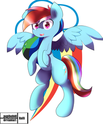 Size: 2020x2431 | Tagged: safe, artist:papibabidi, rainbow dash, g4, female, high res, rearing, solo, spread wings