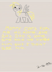 Size: 2400x3300 | Tagged: safe, artist:aaronmk, derpy hooves, dinky hooves, pegasus, pony, g4, diary, dinky hooves's diary, female, high res, lined paper, mare, solo, text