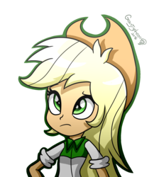 Size: 1300x1500 | Tagged: safe, artist:graytyphoon, applejack, equestria girls, g4, female, loose hair, simple background, solo, transparent background