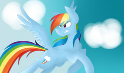 Size: 1024x604 | Tagged: safe, artist:despotshy, rainbow dash, g4, cloud, female, solo