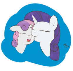 Size: 814x787 | Tagged: safe, artist:noxdrachen, rarity, sweetie belle, g4, open mouth, sisters