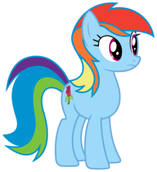 Size: 853x936 | Tagged: safe, artist:blah23z, edit, rainbow dash, roseluck, earth pony, pony, g4, female, mare, palette swap, recolor, show accurate, simple background, solo, transparent background, vector