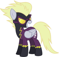 Size: 900x871 | Tagged: dead source, safe, artist:blah23z, derpy hooves, pegasus, pony, g4, clothes, epic derpy, female, goggles, mare, shadowbolts, shadowbolts costume, simple background, solo, transparent background, vector