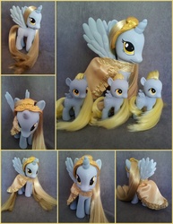 Size: 1024x1325 | Tagged: safe, artist:hannaliten, derpy hooves, alicorn, pony, g4, alicornified, brushable, clothes, crown, customized toy, derpicorn, derpies, dress, fashion style, filly, irl, multeity, photo, race swap, toy, unstoppable force of derp