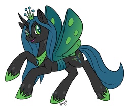 Size: 975x851 | Tagged: safe, artist:papercutpony, queen chrysalis, changeling, changeling queen, g4, female, good, holeless, role reversal, simple background, solo