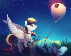 Size: 2200x1729 | Tagged: safe, artist:viwrastupr, oc, oc only, oc:silent flight, earth pony, hippogriff, pony, female, fulton surface-to-air recovery system, mare, mask, metal gear, night, pillow