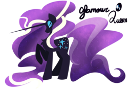 Size: 1848x1283 | Tagged: safe, artist:lunar-march, nightmare rarity, g4, female, gatopaint, shadowcatkirara, solo, song reference