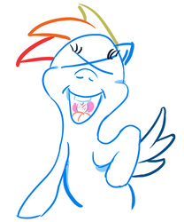 Size: 651x782 | Tagged: safe, artist:xbi, rainbow dash, pony, g4, laughing, lineart, sketch, xd