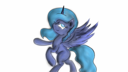 Size: 1280x720 | Tagged: safe, artist:raveyard, princess luna, g4, female, rearing, s1 luna, simple background, solo, spread wings