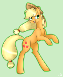 Size: 775x945 | Tagged: safe, artist:kecexd, applejack, g4, female, rearing, solo