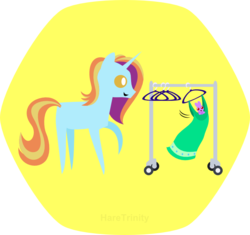 Size: 696x655 | Tagged: safe, artist:haretrinity, sassy saddles, rabbit, g4, clothes, dress, female, pointy ponies, simple background, solo, transparent background