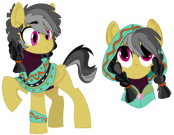 Size: 1200x933 | Tagged: safe, artist:dbkit, daring do, pegasus, pony, g4, aztec, clothes, headcanon, nochtli, north america, poncho, prickly pear, raised hoof, simple background, solo, transparent background