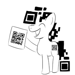 Size: 1200x1200 | Tagged: safe, artist:unsavorydom, oc, oc only, object pony, original species, pony, male, pone, ponified, qr code, solo, stallion