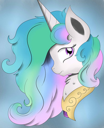 Size: 1024x1264 | Tagged: safe, artist:theartistsora, princess celestia, g4, chest fluff, female, portrait, solo