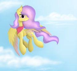 Size: 2764x2568 | Tagged: safe, artist:skajcia, oc, oc only, oc:sweety draw, pegasus, pony, cloud, flying, high res, pegasus oc, sky, solo, wings