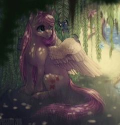 Size: 978x1022 | Tagged: safe, artist:pessadie, fluttershy, butterfly, g4, female, solo