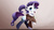 Size: 2000x1138 | Tagged: safe, artist:ncmares, rarity, pony, unicorn, g4, alternate hairstyle, chest fluff, clothes, cute, female, hoodie, mare, messy mane, ncmares is trying to murder us, open mouth, ponytail, raised hoof, raribetes, smiling, socks, solo, sweater