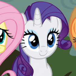 Size: 456x456 | Tagged: safe, screencap, applejack, fluttershy, rarity, g4, maud pie (episode), animated, blinking, female, solo focus