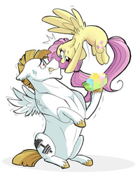 Size: 1024x1280 | Tagged: dead source, safe, artist:craftedfun3, bulk biceps, fluttershy, pegasus, pony, g4, angry, female, food, ice cream, male, mare, mood swing, preggoshy, pregnant, sensibly-proportioned pregnancy, ship:flutterbulk, shipping, stallion, straight