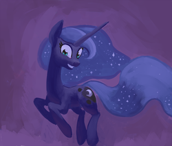 Size: 1024x872 | Tagged: safe, artist:nottex, princess luna, alicorn, pony, g4, female, looking at you, mare, missing accessory, simple background, smiling, solo