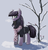 Size: 957x1000 | Tagged: safe, artist:nottex, maud pie, earth pony, pony, g4, clothes, coat, female, flower, looking at you, saddle bag, scarf, snow, solo, three quarter view, tree, winter