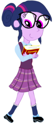 Size: 588x1358 | Tagged: safe, artist:newportmuse, sci-twi, twilight sparkle, equestria girls, g4, book, female, simple background, solo, transparent background