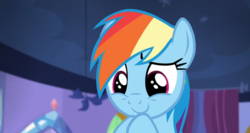 Size: 1150x612 | Tagged: safe, screencap, rainbow dash, pegasus, pony, g4, tanks for the memories, cute, dashabetes, female, hnnng, mare, wide eyes