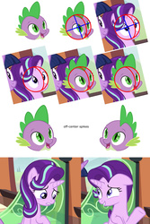 Size: 2000x3000 | Tagged: safe, edit, edited screencap, screencap, spike, starlight glimmer, twilight sparkle, g4, season 6, analysis, high res, looking at you