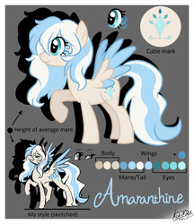 Size: 1900x2200 | Tagged: safe, artist:monnarcha, oc, oc only, oc:amaranthine, reference sheet, solo