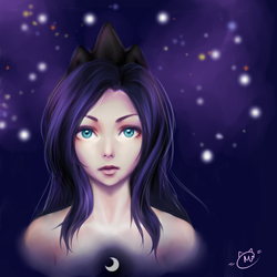 Size: 1574x1574 | Tagged: safe, artist:vanilla166, princess luna, human, g4, female, humanized, looking at you, portrait, solo