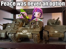 Size: 960x725 | Tagged: safe, spike, twilight sparkle, dog, equestria girls, g4, army, artillery, doll, equestria girls minis, eqventures of the minis, image macro, irl, m3 lee, m4 sherman, m7 priest, meme, military, photo, roflbot, sherman (tank), spike the dog, tank (vehicle), toy, war