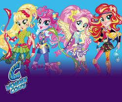 Size: 640x534 | Tagged: safe, applejack, fluttershy, pinkie pie, sunset shimmer, equestria girls, g4, my little pony equestria girls: friendship games, wondercolts