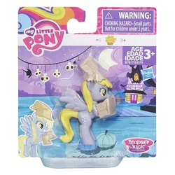 Size: 1500x1500 | Tagged: safe, derpy hooves, pegasus, pony, g4, clothes, costume, female, grin, mare, paper bag, paper bag wizard, smiling, solo, toy