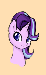 Size: 395x642 | Tagged: safe, artist:potzm, edit, starlight glimmer, pony, unicorn, g4, season 6, cropped, cute, female, glimmerbetes, hair over one eye, mare, new hairstyle, smiling, solo