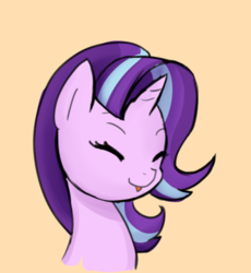 Size: 406x441 | Tagged: safe, artist:potzm, edit, starlight glimmer, pony, unicorn, g4, season 6, cropped, cute, eyes closed, female, glimmerbetes, mare, new hairstyle, smiling, solo, tongue out