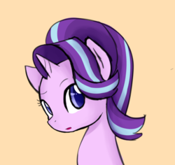 Size: 467x441 | Tagged: safe, artist:potzm, edit, starlight glimmer, g4, season 6, cropped, female, new hairstyle, open mouth, raised eyebrow, solo