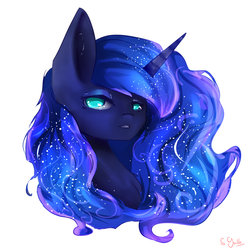 Size: 1000x1000 | Tagged: safe, artist:guillermina88, princess luna, g4, female, portrait, simple background, solo