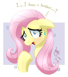 Size: 880x1000 | Tagged: safe, artist:joakaha, fluttershy, flutter brutter, g4, female, implied zephyr breeze, nervous, solo