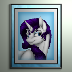 Size: 4500x4500 | Tagged: safe, artist:lupiarts, rarity, g4, absurd resolution, bitch i'm fabulous, fabulous, female, picture frame, portrait, solo