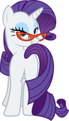 Size: 3455x6000 | Tagged: safe, artist:slb94, rarity, pony, unicorn, g4, bedroom eyes, butt, female, glasses, grin, looking at you, looking back, plot, rearity, simple background, solo, transparent background, vector