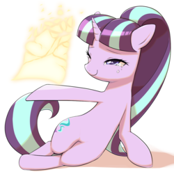 Size: 1181x1181 | Tagged: safe, artist:30clock, starlight glimmer, pony, g4, crying, female, smiling, solo