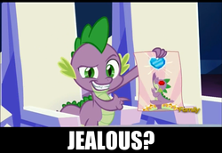 Size: 1278x878 | Tagged: safe, edit, edited screencap, screencap, spike, g4, the crystalling, discovery family logo, dreamworks face, image macro, meme, spike holding a paper