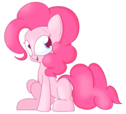 Size: 1280x1150 | Tagged: safe, artist:mr-degration, pinkie pie, g4, female, simple background, sitting, smiling, solo, transparent background