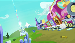 Size: 1920x1088 | Tagged: safe, screencap, g4, my little pony: friendship is magic, the crystalling, crystal empire, discovery family logo, train